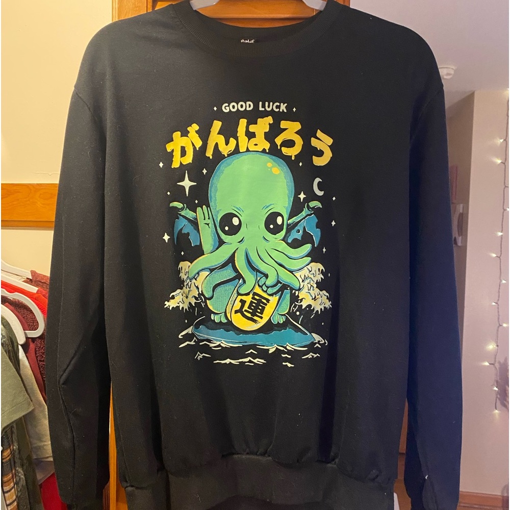 ROMWE XIlustrata Guys Octopus Print Sweatshirt